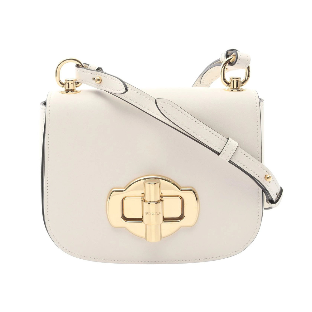 Prada City Calf Leather Crossbody Bag White